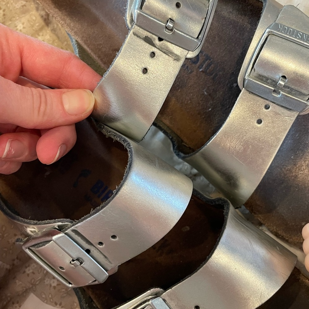 Birkenstock Arizona Silver Sandals 39 - Picture 9 of 9
